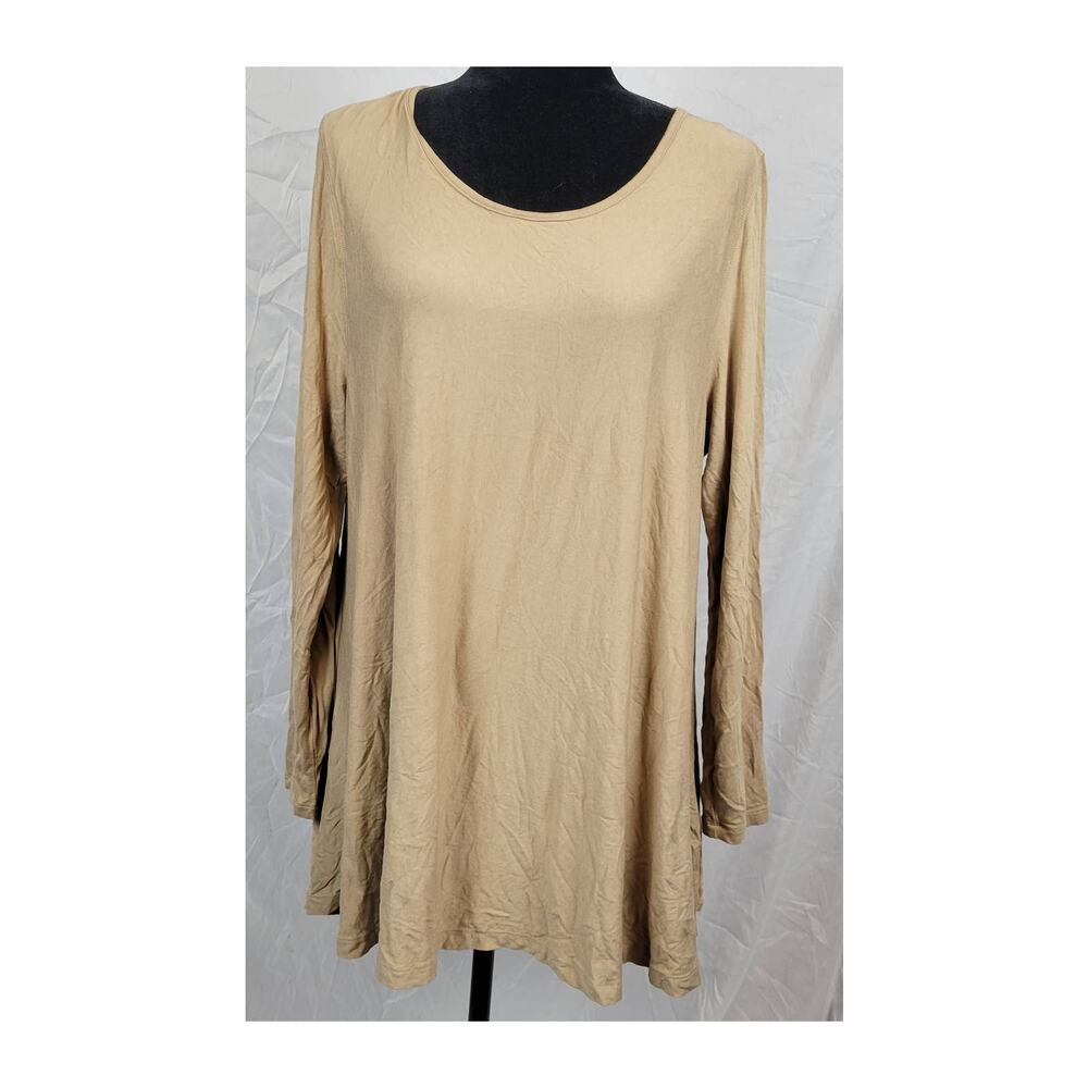 Multiples Beige Long Sleeve Shirt Women's Plus